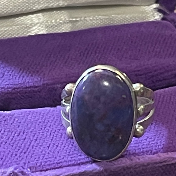 Sterling silver RB 925 Running Bear Southwestern Native American Sugalite ring - Picture 1 of 11